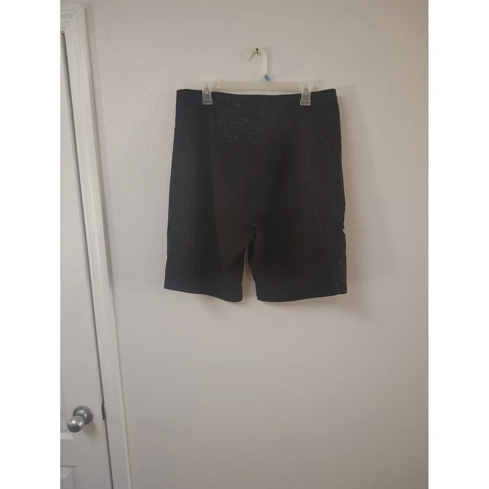 Ocean Current Mens Black Board Shorts Size 34 Tonal Print Swim Trunks Surf Cargo